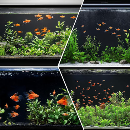 Static cling aquarium background paper showing easy bubble removal with scraper