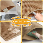 Demonstration of pouring trapped litter out of Pieviev mat