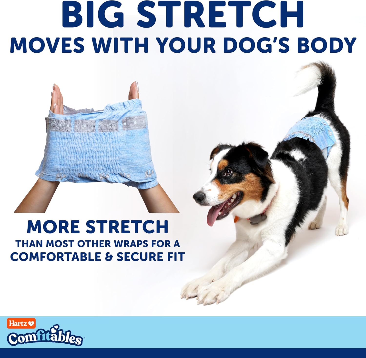 Disposable male dog diaper wrap with stretchy waistband denim design