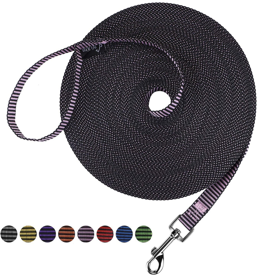 Hi Kiss Dog/Puppy Obedience Recall Training Agility Lead - 15ft 20ft 30ft 50ft 100ft Training Leash - Great for Play, Camping, or Backyard - Black 30ft - Image 14