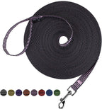 Hi Kiss Dog/Puppy Obedience Recall Training Agility Lead - 15ft 20ft 30ft 50ft 100ft Training Leash - Great for Play, Camping, or Backyard - Black 30ft - Image 14