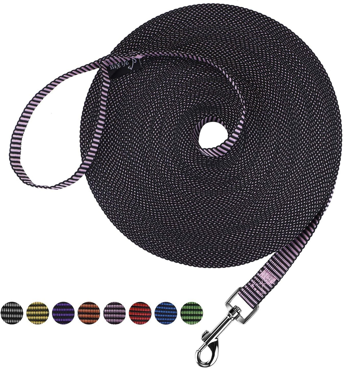 Hi Kiss Dog/Puppy Obedience Recall Training Agility Lead - 15ft 20ft 30ft 50ft 100ft Training Leash - Great for Play, Camping, or Backyard - Black 30ft - Image 14