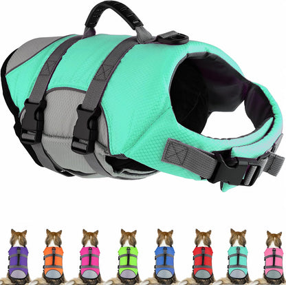Mklhgty Dog Life Jacket, Reflective & Adjustable, Hawaiian Style, for Small Medium Large Dogs, Polyester & Cotton, Floral Pink, L - Image 15