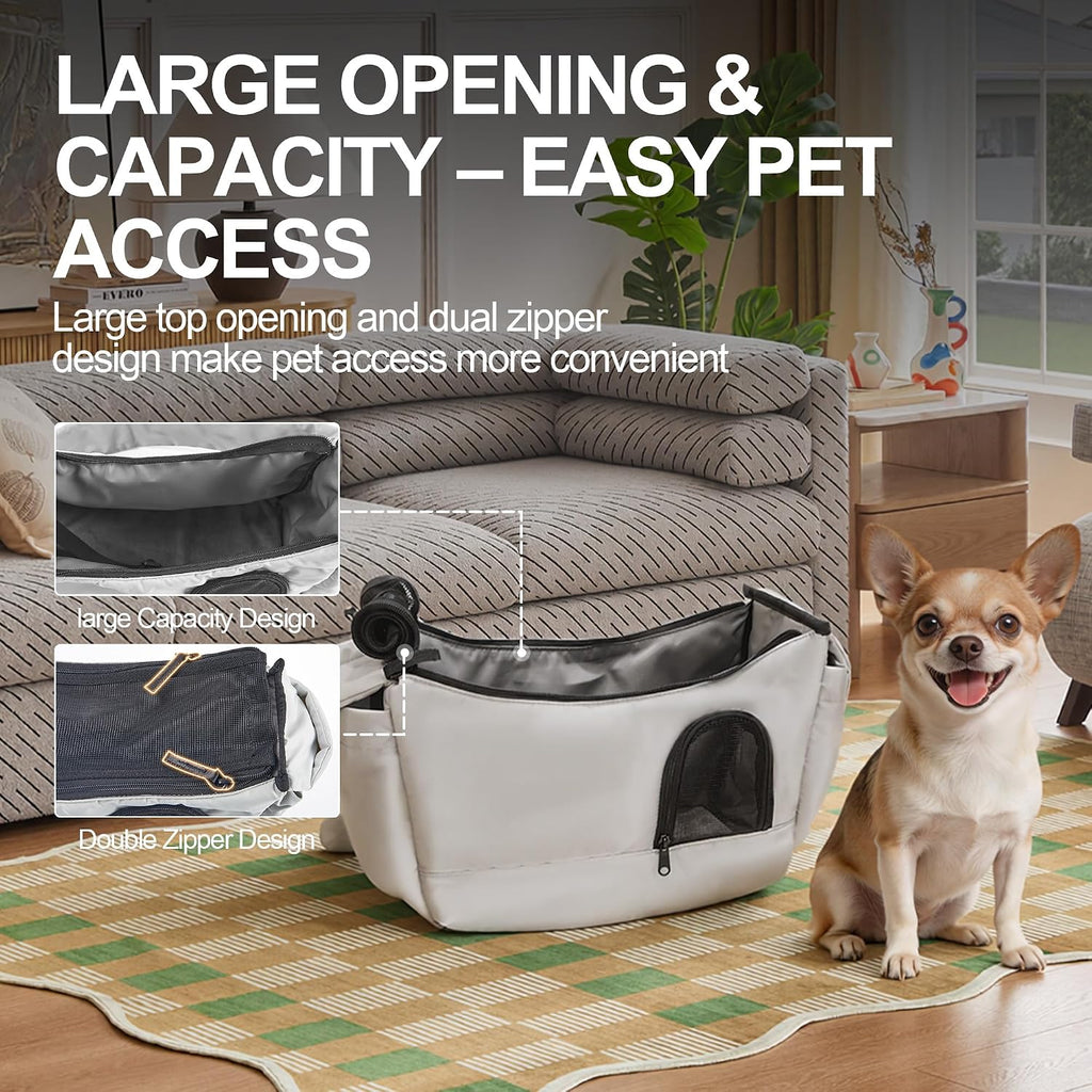 Furtent dog sling carrier folded for compact storage