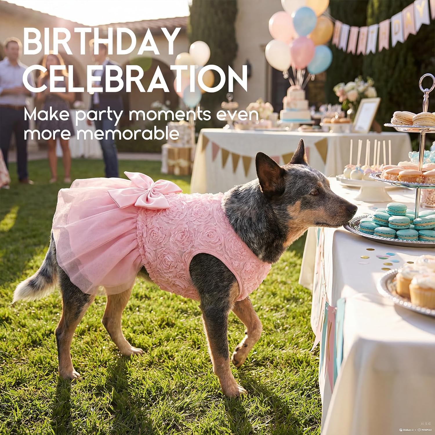 ASENKU Lace Dress for cats and girl dogs showcasing the breathable skin-friendly polyester material texture.