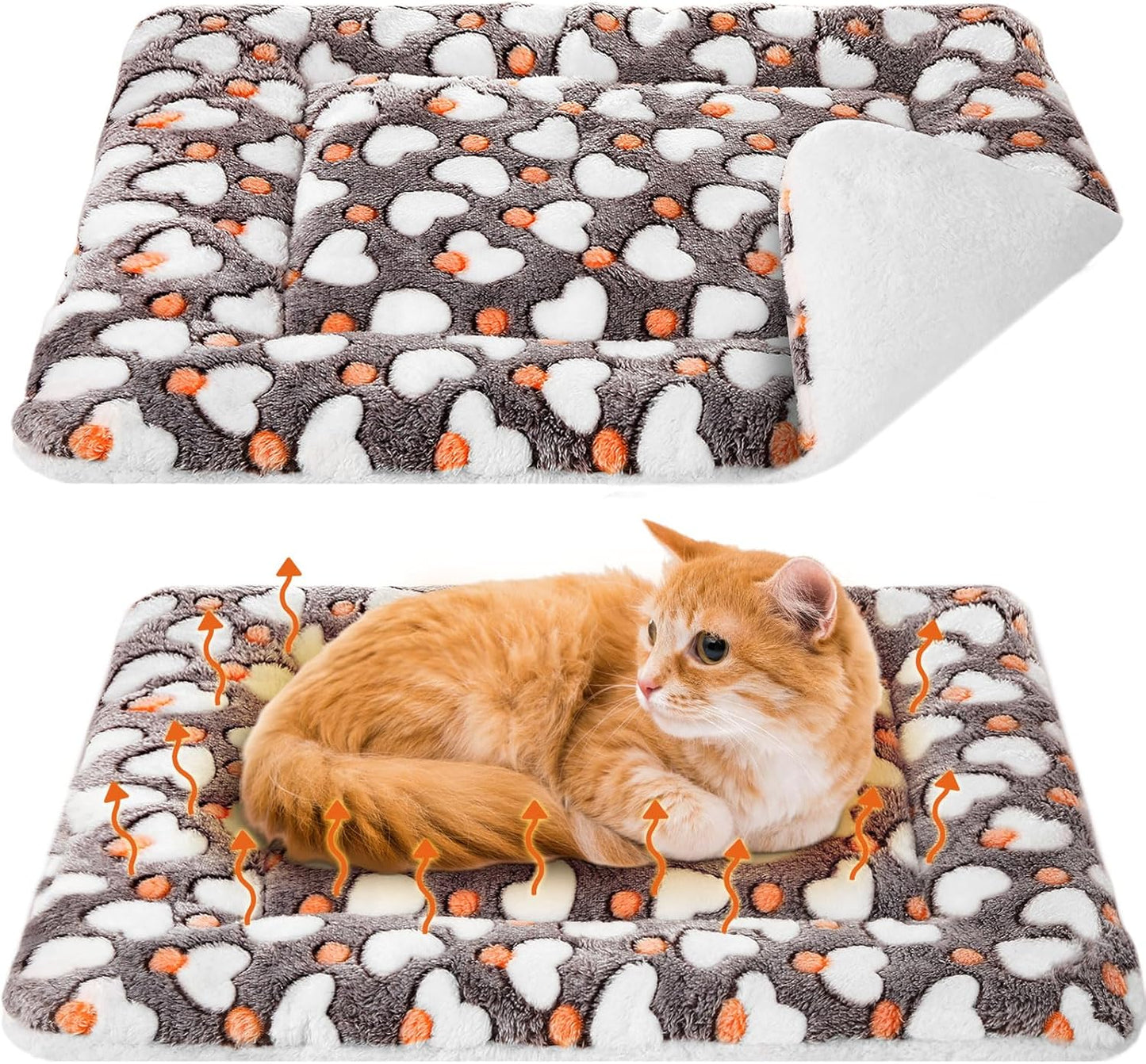 VitalCozy 2 Pack Self Warming Cat Mat Self Heating Pad Bed Reversible Machine Washable Reflects Body Heat Warm Thermal Pet Pad Crate Blanket for Feral and Indoor Cat (Star,17'' X 17'') - Image 15