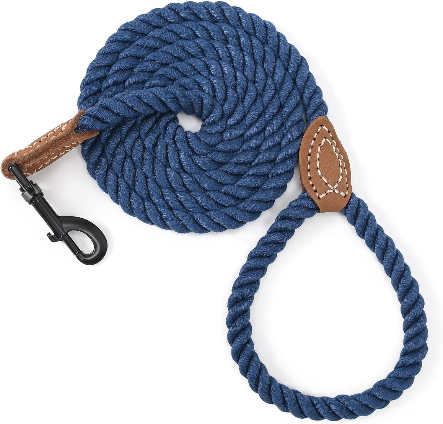 Mile High Life Dog Leash, Braided Cotton Rope Leashes with Leather Tailor Tip with Leather Tip - Heavy Duty Metal Clasp, 4FT, 1/2" Thick - Wedding, Walking Leash for Medium Large Dogs(Cream White) - Image 14