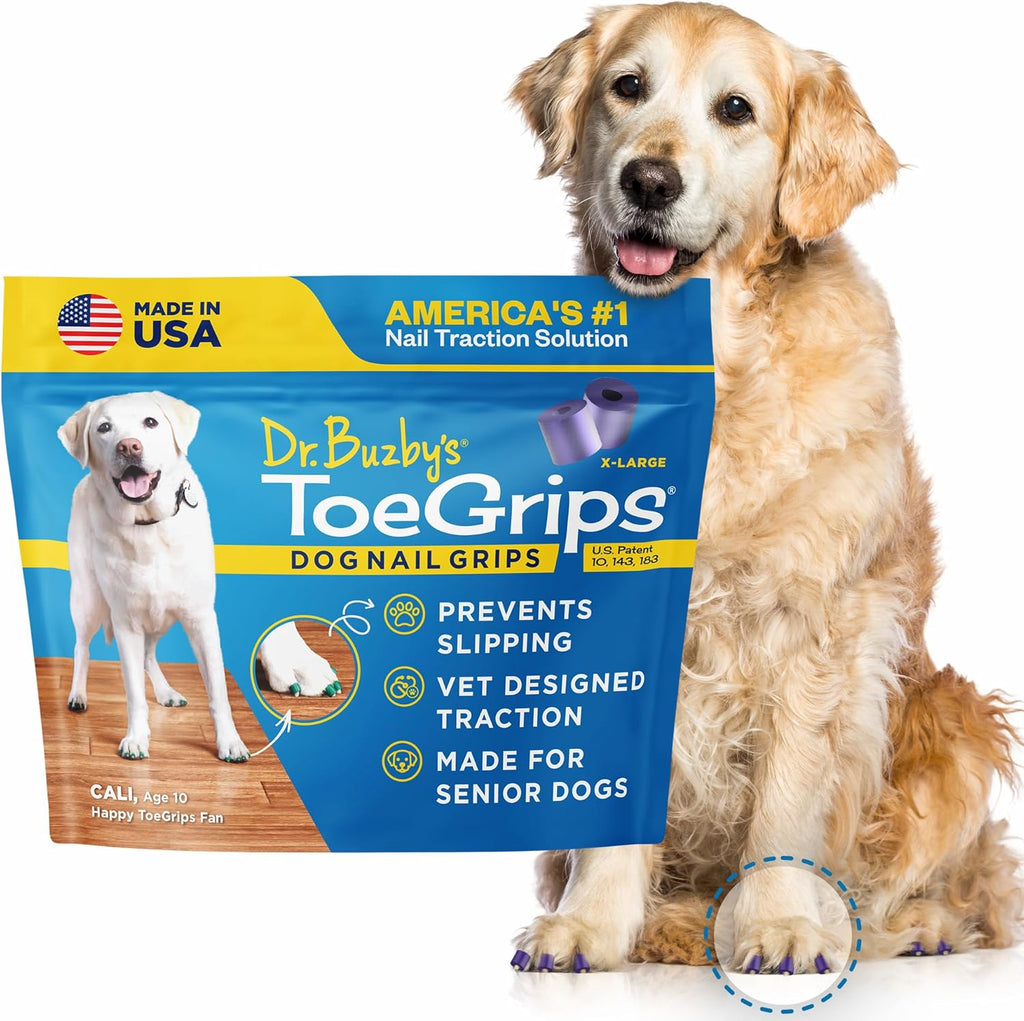 Dr Buzby's Large ToeGrips for Dogs - Instant Traction on Wood/Hardwood Floors - Anti Slip Relief - Grippers for Senior Dogs - Stop Sliding Instantly - Rubber Nails for Paws - 1 Pack (20 Grips) - Image 15