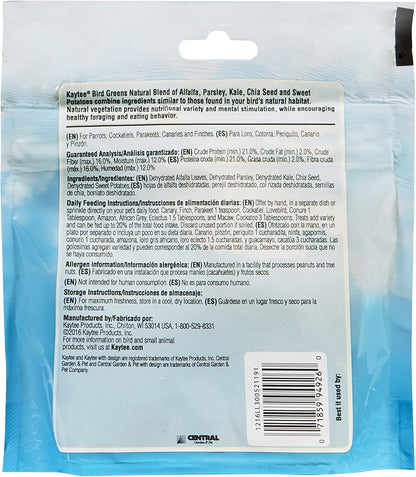 Kaytee bird greens natural ingredients blend