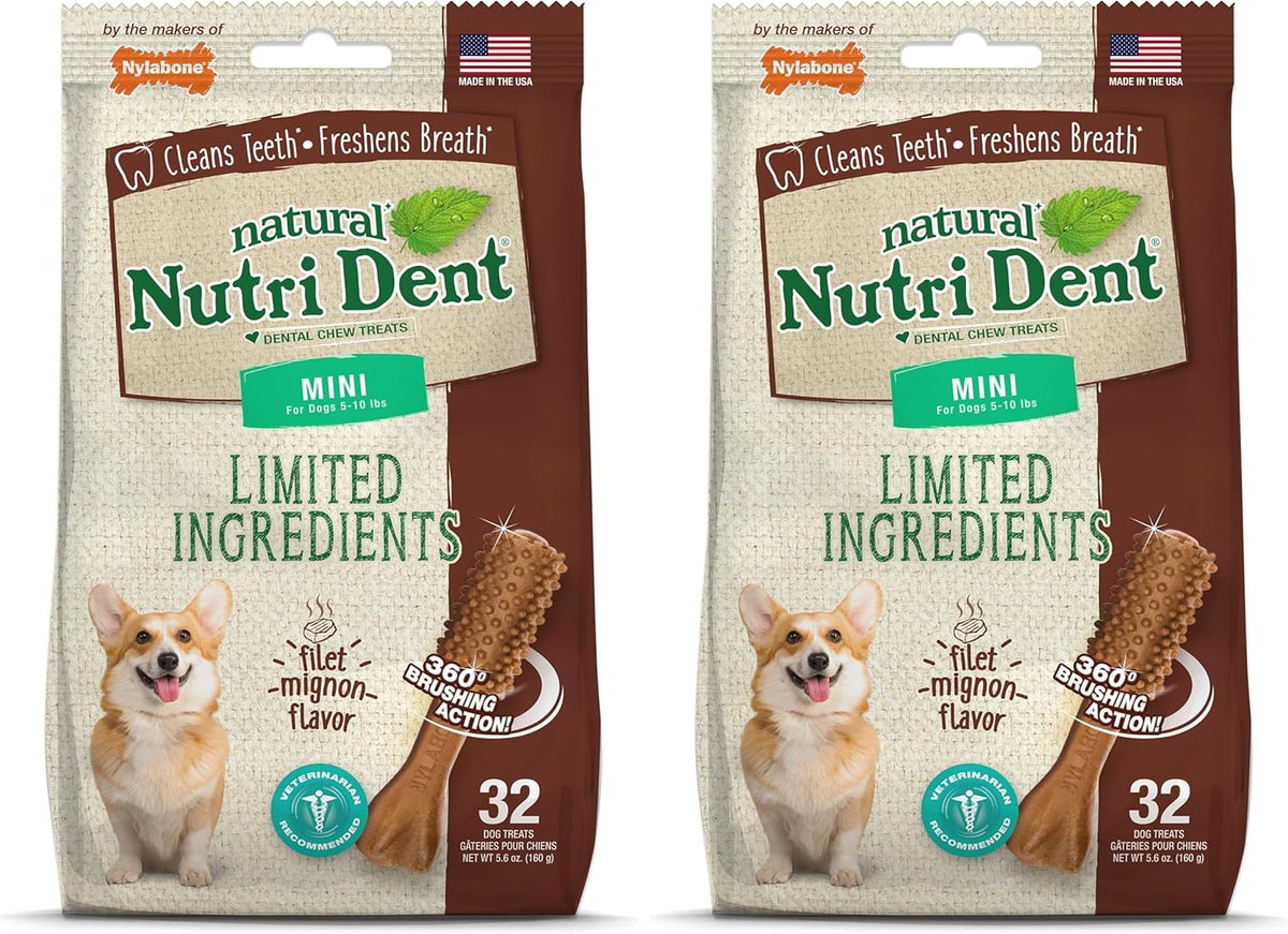 Nylabone Nutri Dent Natural Dental Chews for Dogs, Limited Ingredient Dog Treats Made in the USA, Clean Teeth & Fresh Breath, Healthy Dog Chews, Fresh Breath Flavor, For X-Small Dogs, (160 Count) - Image 13
