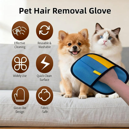 Purepath electrostatic pet hair remover mitt removing cat fur from couch