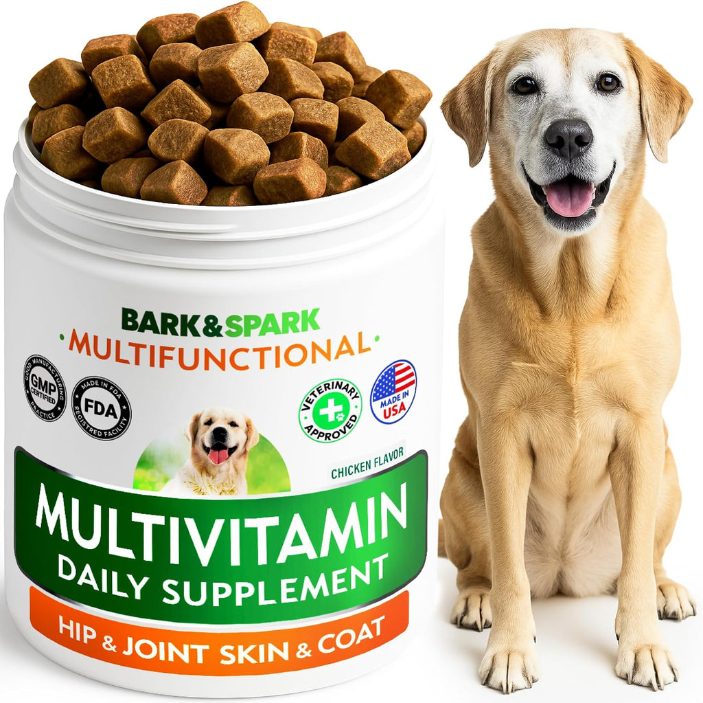 BARK&SPARK Dog Multivitamin Chews Glucosamine Chondroitin with Omega 3, Digestive Enzymes & Probiotics | Vitamins and Supplements for Dogs Pet Skin & Coat & Joint & Gut Health Support - 120ct - Image 9