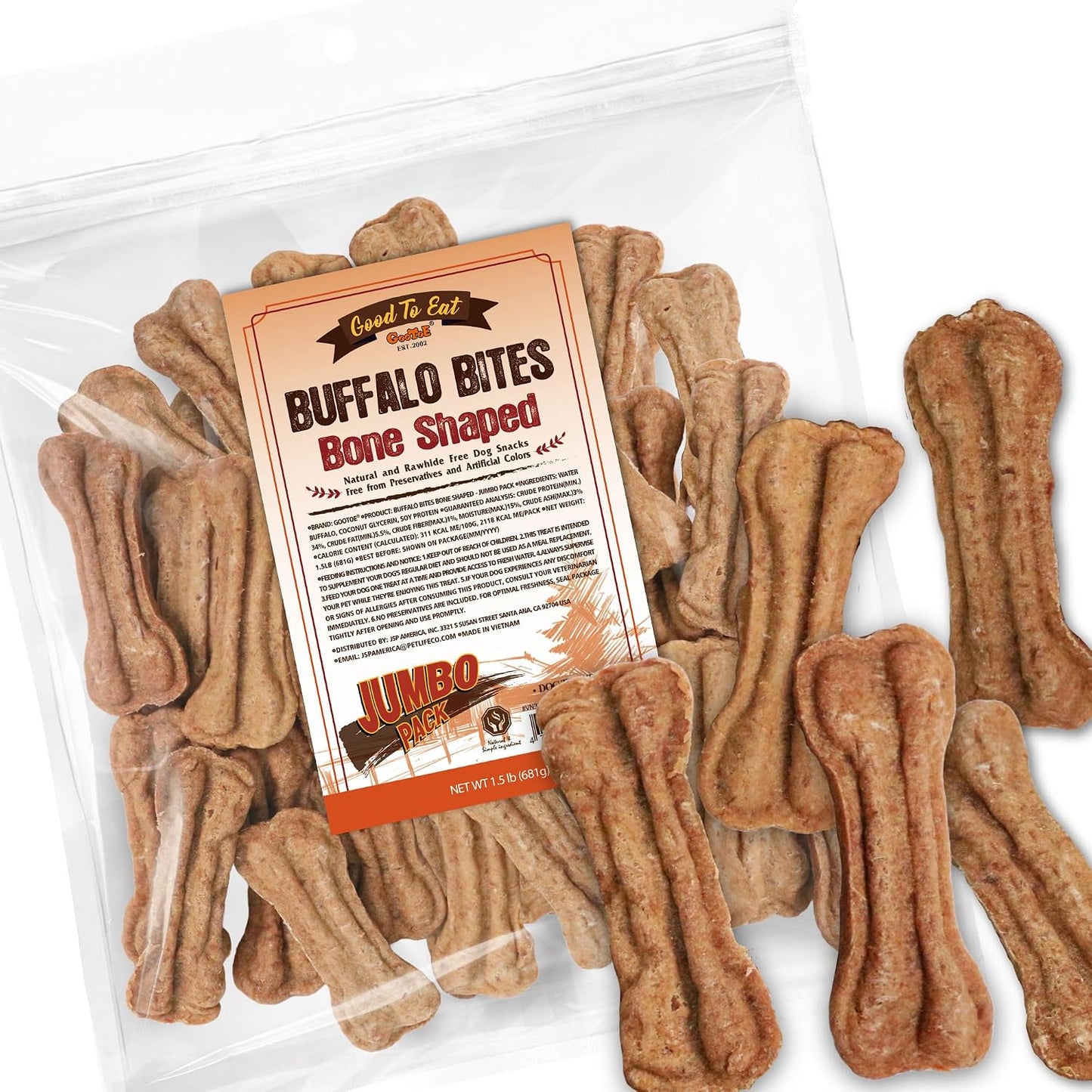 Gootoe Natural Buffalo Dog Treats, Stick (Large), 1.5 lb | Low-fat chews for training rewards, limited ingredient, for medium dogs - Image 10