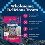 Blue Buffalo Wilderness salmon cat treats twelve ounce container