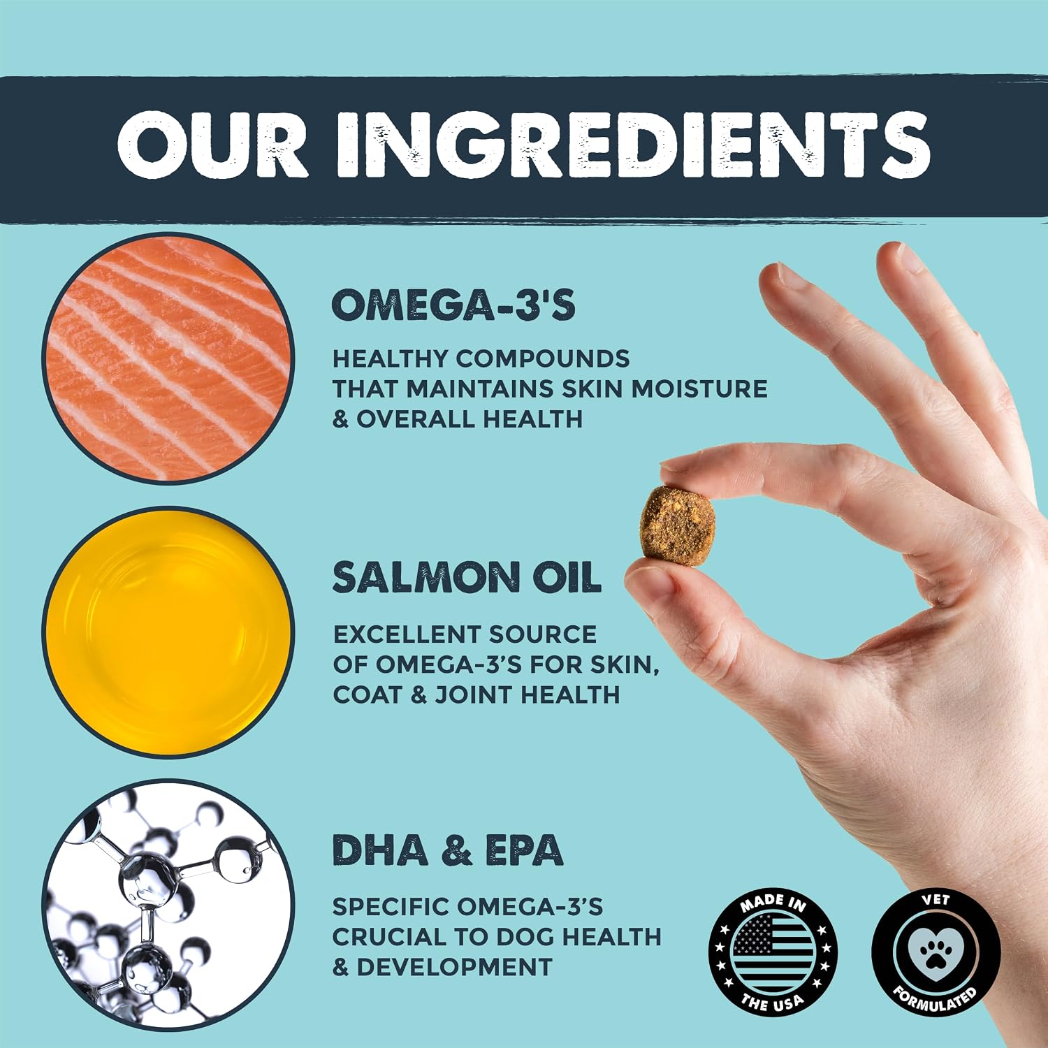 Mighty Paw bacon flavor omega 3 chewable tablets for dogs