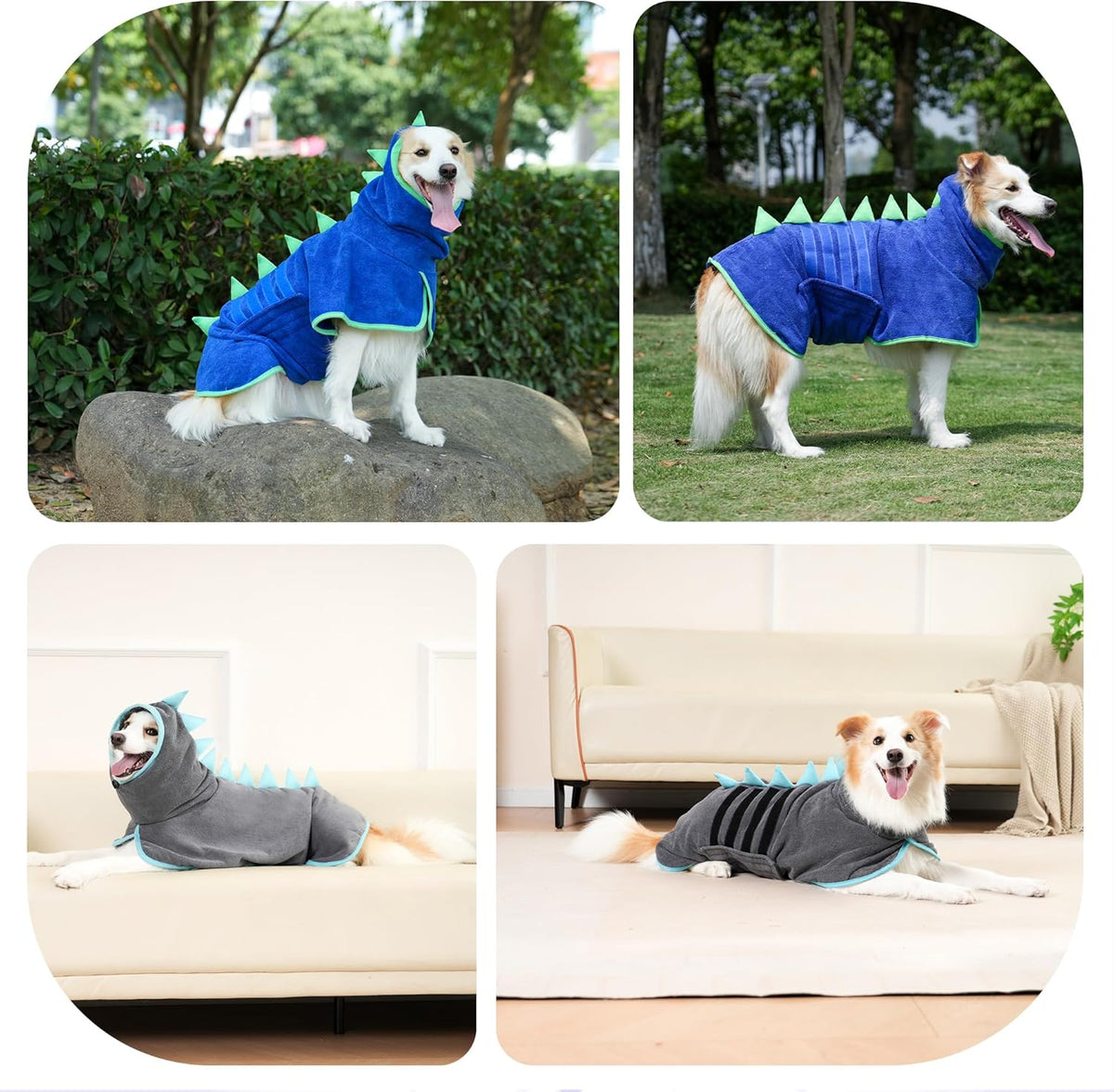 Microfiber dog coat showing magic tape waist fastener for a cozy fit