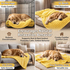 Emotional Support Blanket Yellow Small Size, Security Calming Dog Blanket, Faux Rabbit Fur Polyester Material for Miniature Cats and Dog Indoor and Outdoor Use (Bright Yellow, 70*100 cm/27.55*39.37in) - Image 9