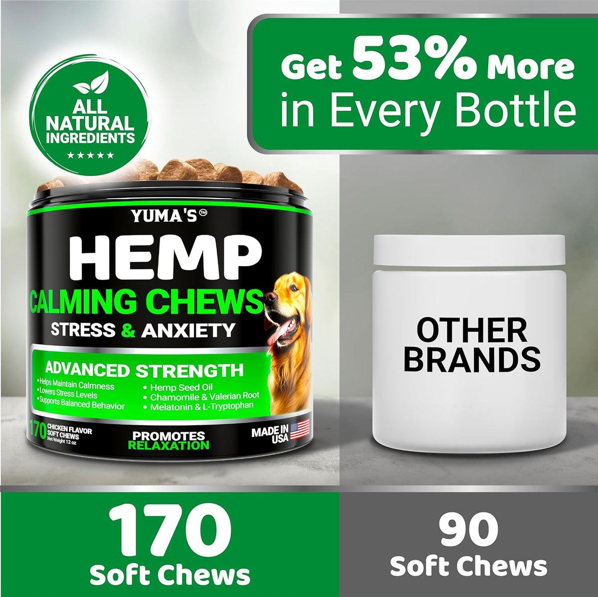 Pet owner giving Yuma's calming treat to a dog