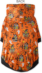 Lightweight breathable dog sweater in Spooky print side view