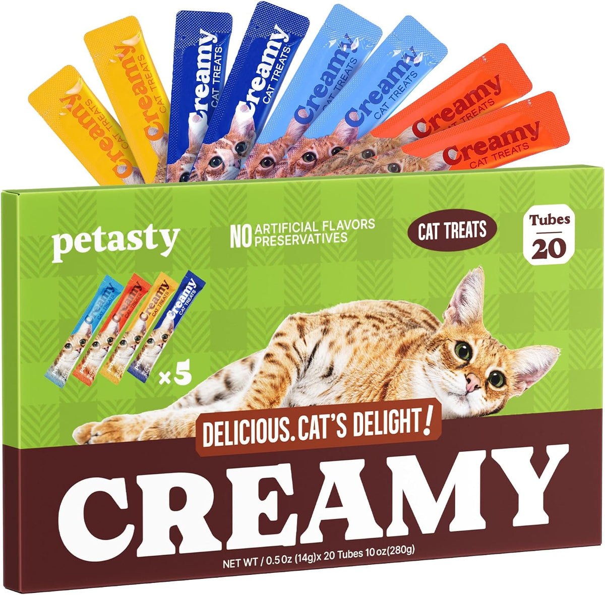 Lickable Cat Treats, High Moisture Hydrating Creamy Puree Squeeze Tubes, Slamon Flavor, 20 Tubes 0.5oz, Grain-Free, Omega Oils & Vitamin E, Skin & Coat Health, Digestive and Immune Support - Image 9