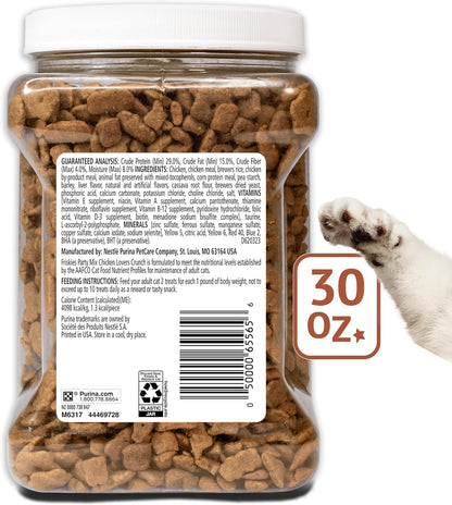 Purina Friskies Party Mix Chicken Lovers CrunchwithReal ChickenCat Treats - 30 oz Canister - Image 11