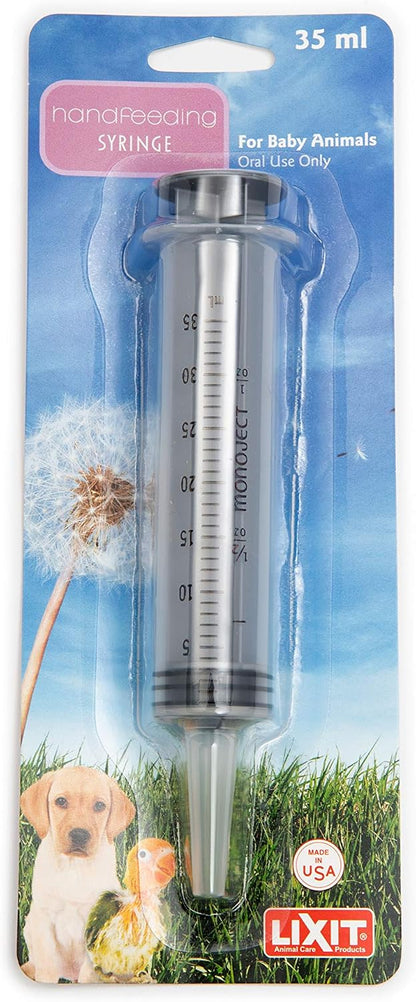 Lixit Hand Feeding Syringe 35 milliliters front view premium medical grade pet nursing tool