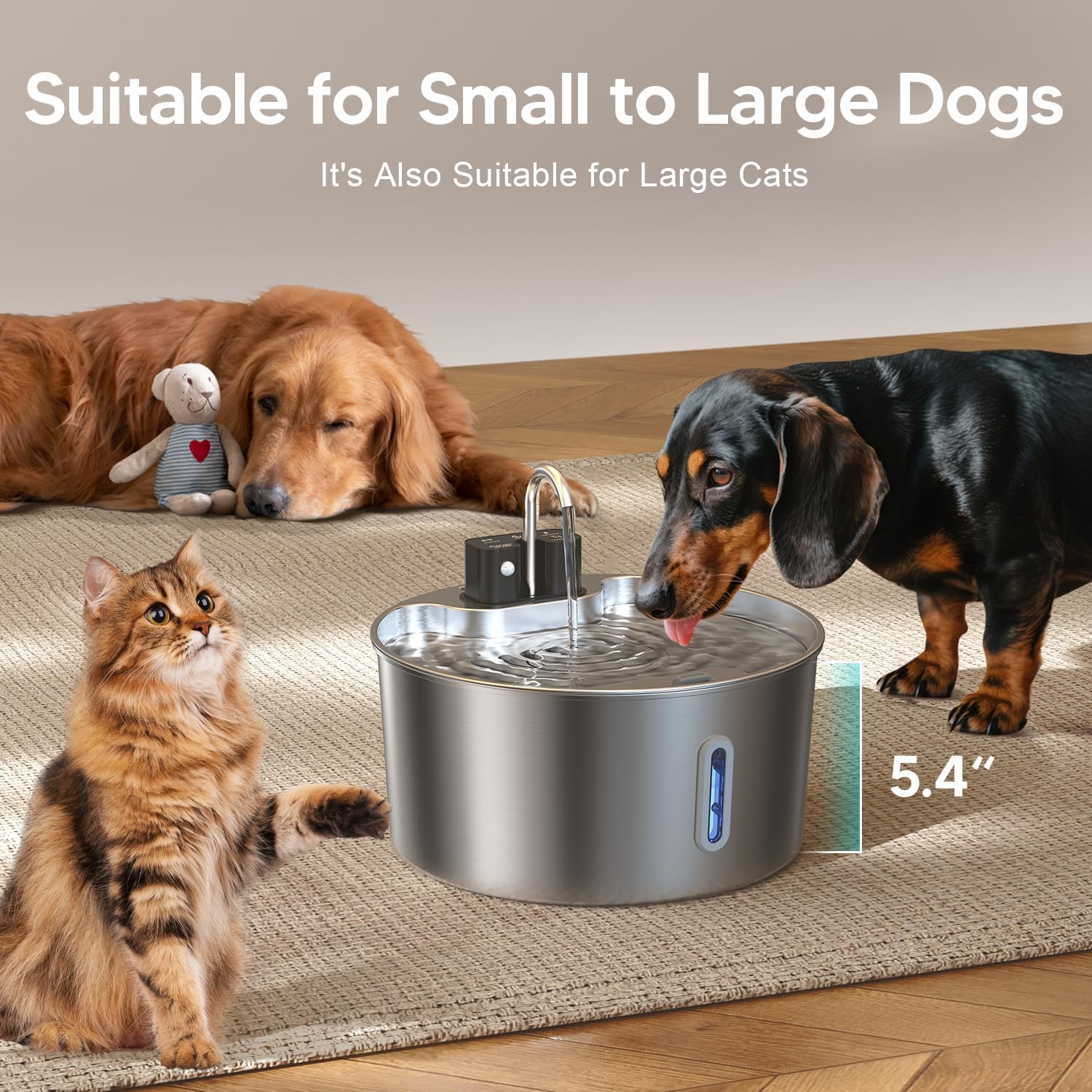 Voluas dog water fountain operating control panel