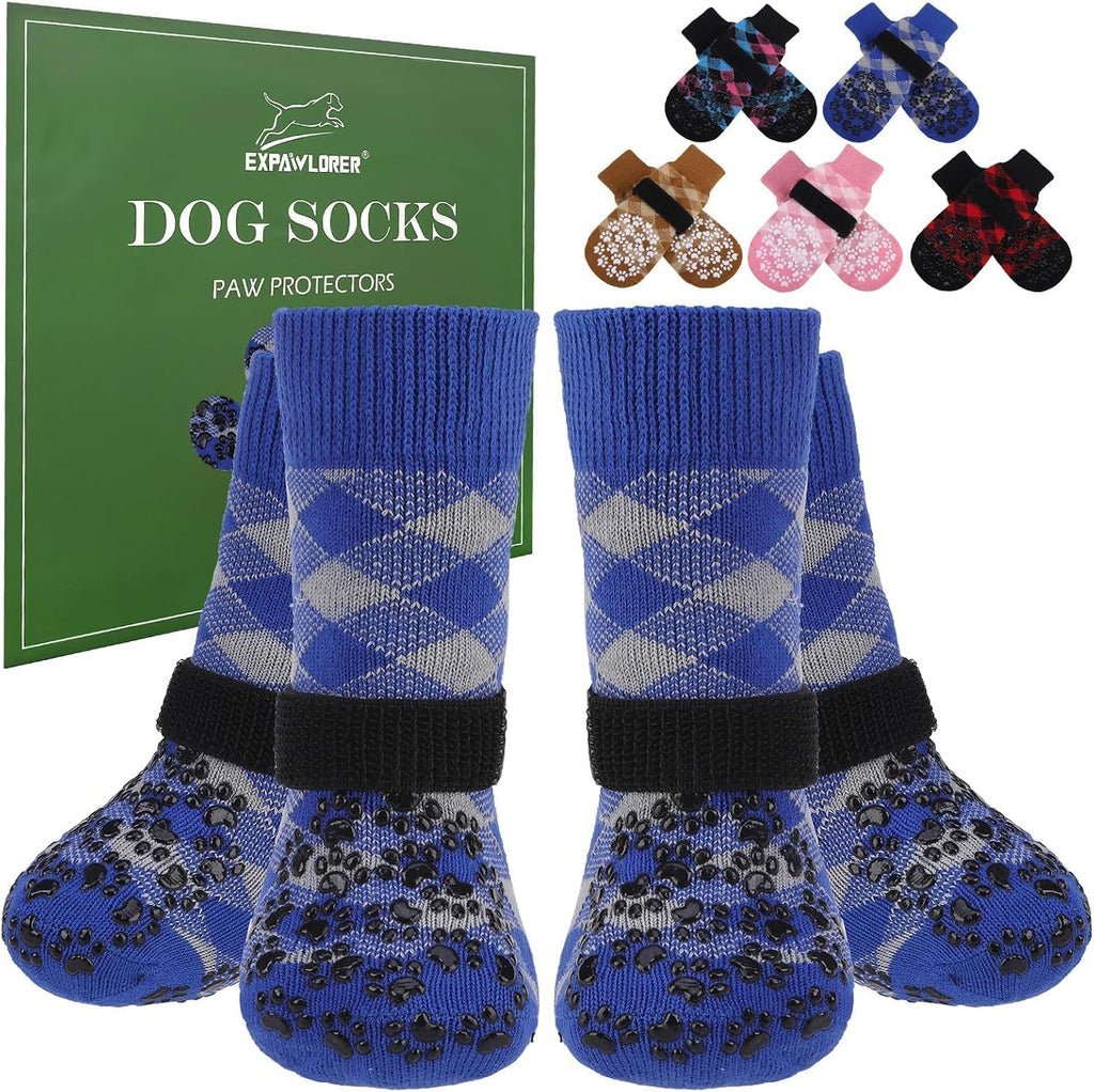 EXPAWLORER Dog Socks for Summer Hot Pavement to Prevent Licking Paws, Anti Slip Doggie Booties Grippy Shoes for Hardwood Floors, Boots & Paw Protectors for Small Medium Large Senior Dogs Khaki M - Image 9