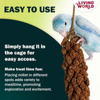 Living World millet spray for birds size comparison
