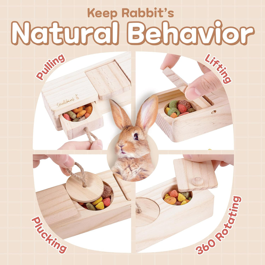 SoulThink small animal slow feeder puzzle blocks for dental health trimming