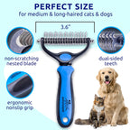 Pat Your Pet shedding tool showing seventeen teeth deshedding side