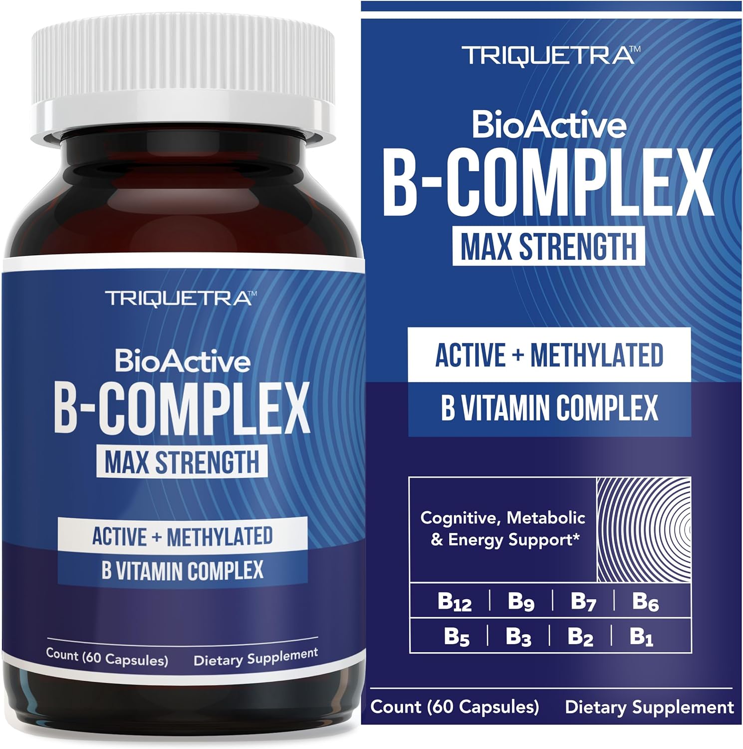 Triquetra Health BioActive Vitamin B Complex front view for cellular energy