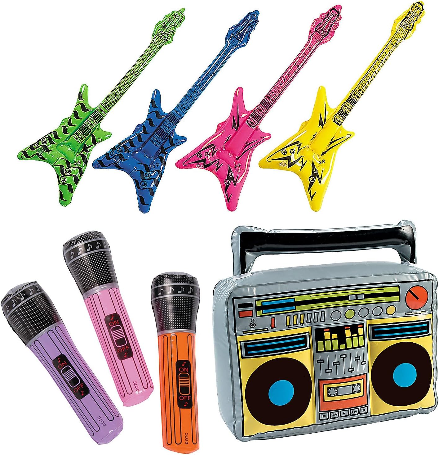 Fun Express inflatable boombox front view for 80s parties