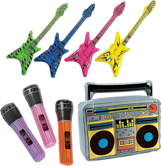 Fun Express inflatable boombox front view for 80s parties
