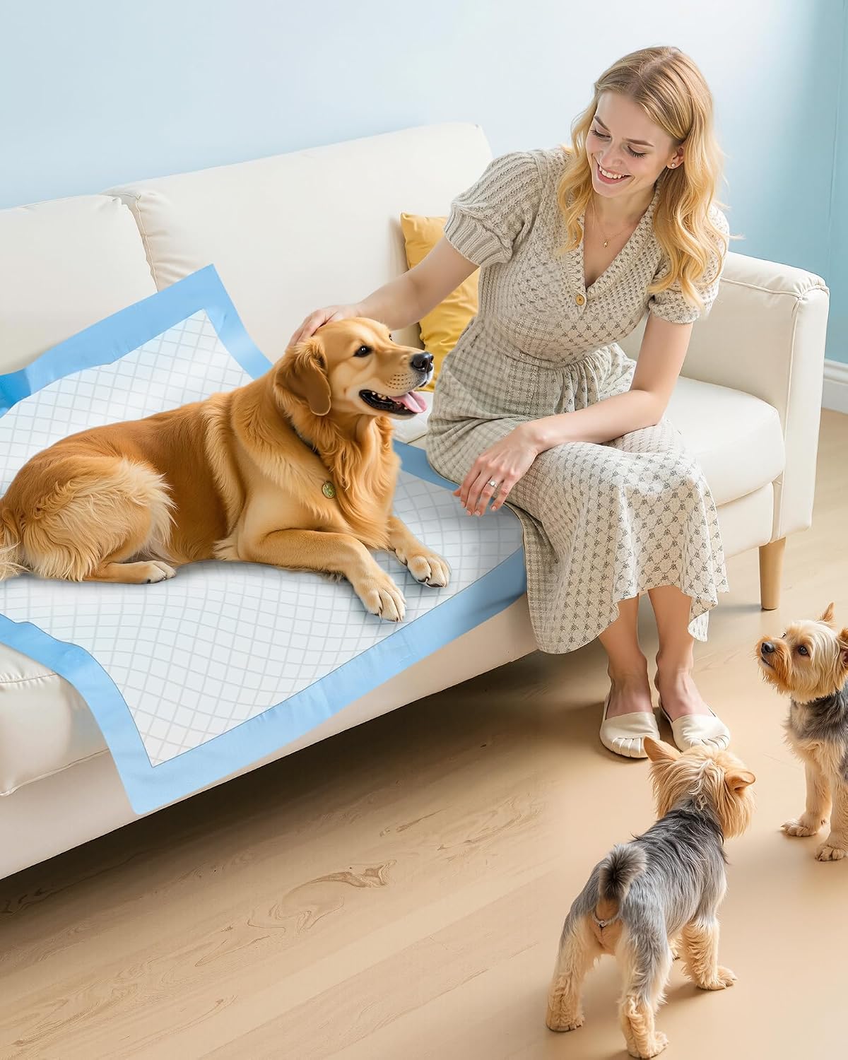 50-Pack Extra Large Pee Pads - 34" x 28" Puppy Pads for Dogs with 6-Layer Leakproof Protection, Disposable and Quick-Dry Dog Pads with High Absorbency for Easy Potty Training - Image 9