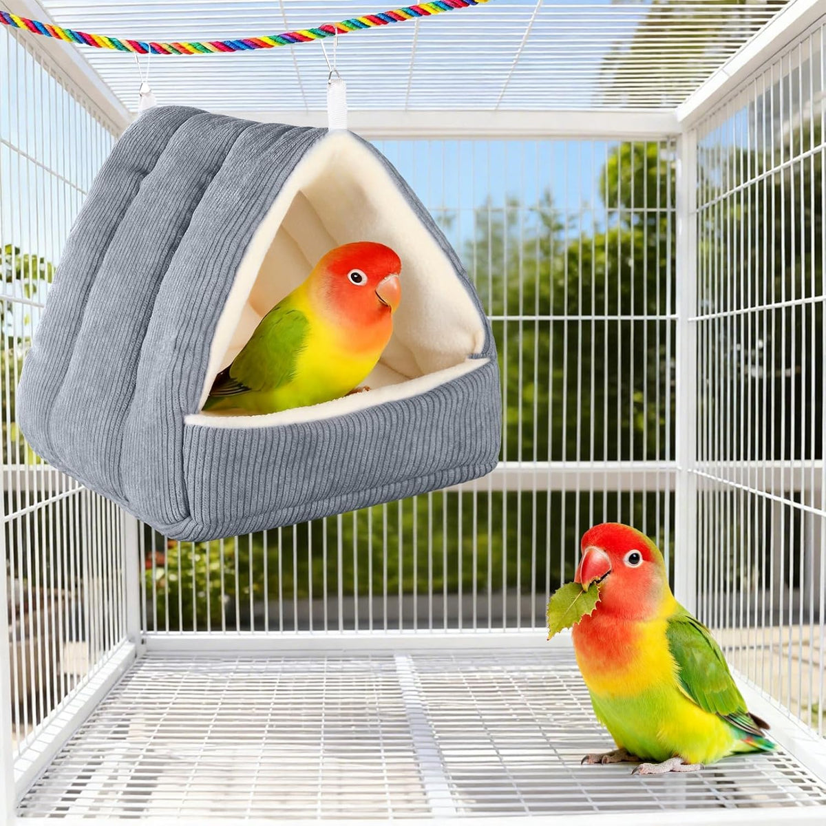 Medium Winter Warm Bird House and Bird Bed for Cage - Image 6
