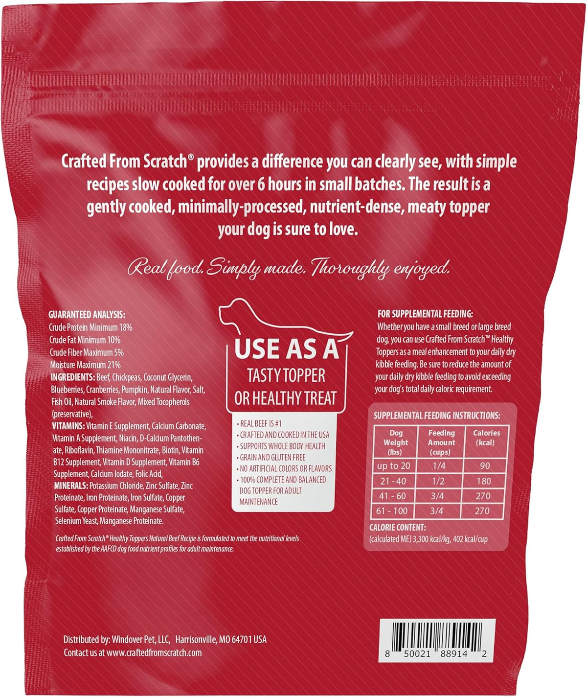 Premium gluten free beef recipe dog meal mixer ingredients illustration
