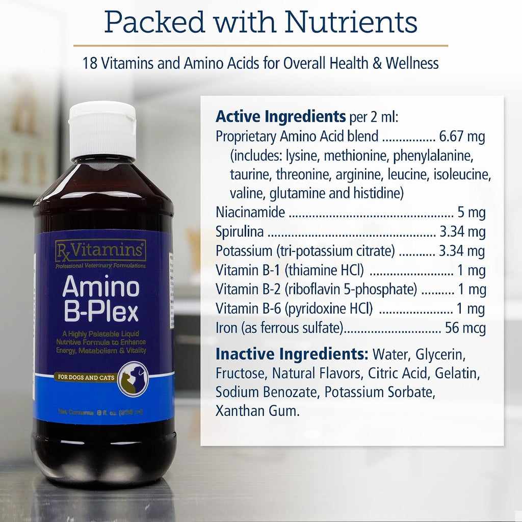 Rx Vitamins Amino B-Plex authentic USA imported pet health supplement bottle