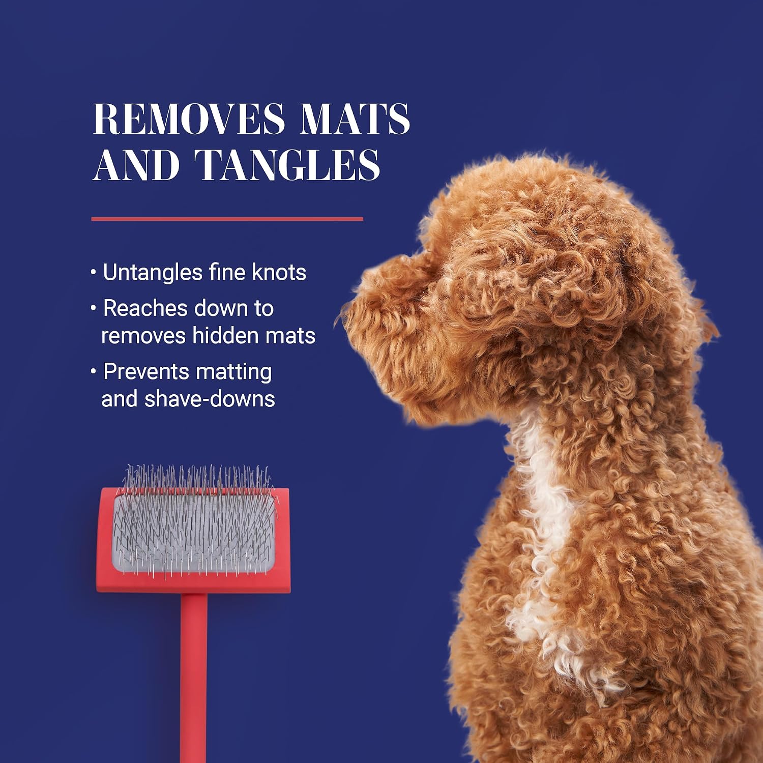 Chris Christensen flexible cushion slicker brush for curly dog fur