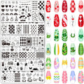Whaline 6 Piece Holiday Nail Art Stamping Plate Set front view