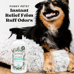 Back of Poo-Pourri pet spray bottle with usage instructions