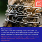 Premium German made replacement middle links for Ultra Plus pinch collar close up.