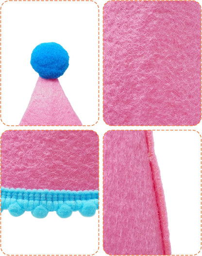 Adjustable elastic strap detail on small pet party hat