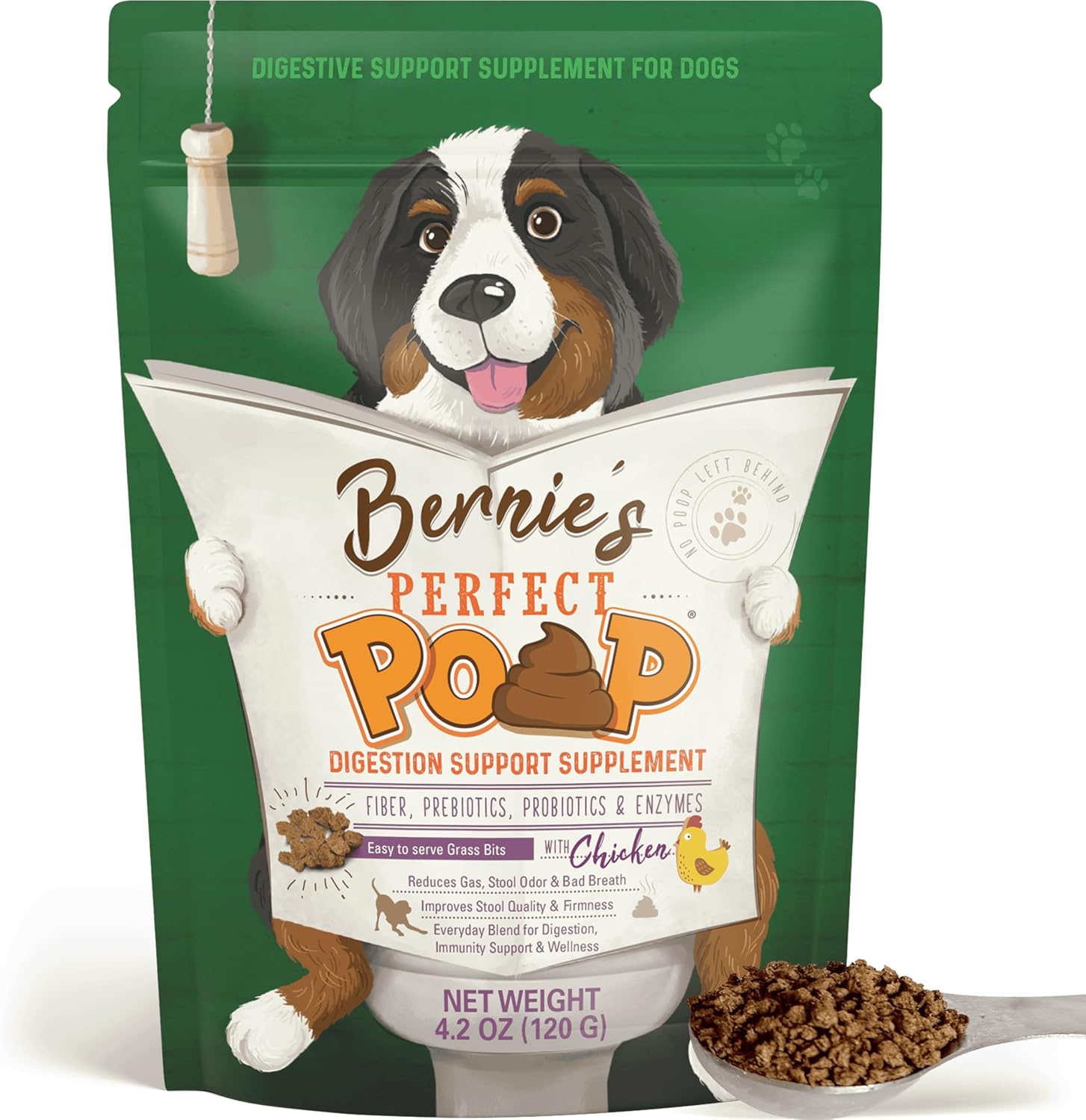 Perfect Poop Digestion & General Health Supplement for Dogs: Fiber, Prebiotics, Probiotics & Enzymes Relieve Digestive Conditions, Optimize Stool, and Improve Health (Cheddar Cheese, 12.8 oz) - Image 11