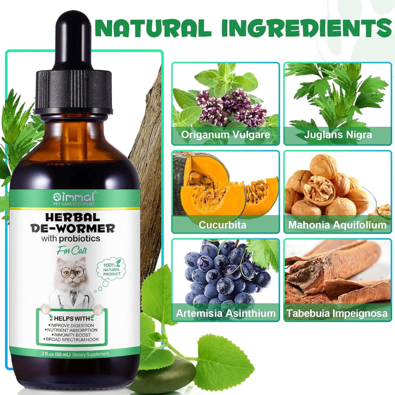 Accio Herbal Cleanse Supplement Drops oral liquid for cat digestive support.