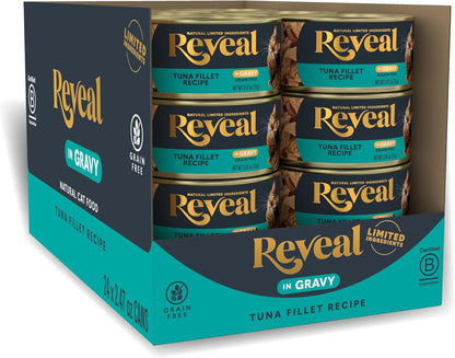 Reveal Fish & Chicken Variety Wet Cat Food in Gravy 12-Pack, Protein, Limited Ingredient, Grain Free, Canned Cat Food, No Artificial Additives, No By-Products (12 x 2.47 oz Cans) - Image 13