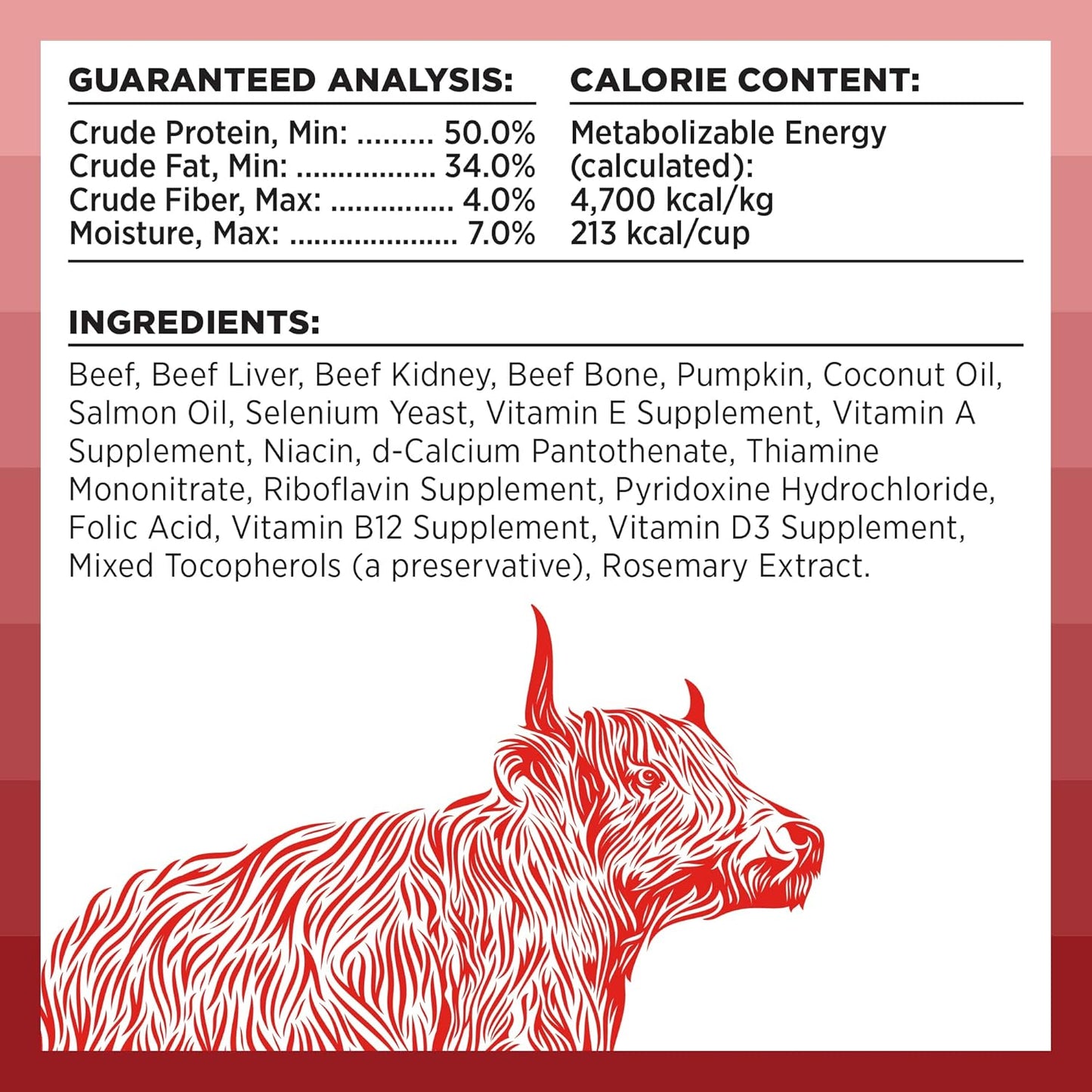 High protein freeze dried raw dog food meal mixer bag back view