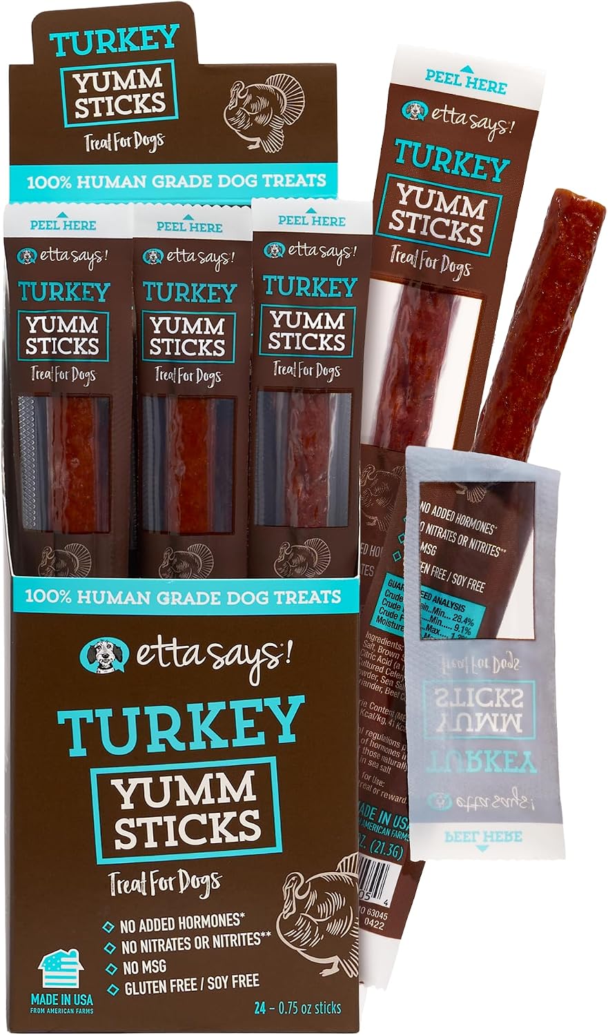etta says! Yumm Sticks - Real Meat Jerky Dog Jerky Treats - Beef, Chicken, Pork, and Turkey Variety Pack - Human Grade - Made in The USA (12 Count Pack of 1) - Image 13