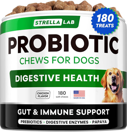STRELLALAB No Poo Chews for Dogs - Coprophagia & Stool Eating Deterrent with Probiotics, Digestive Enzymes & Breath Aid Support - Stop Dog Poop Eating (120Ct, Turkey) - Image 14