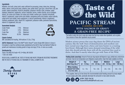 Taste of the Wild grain free wet dog food 12 pack case packaging